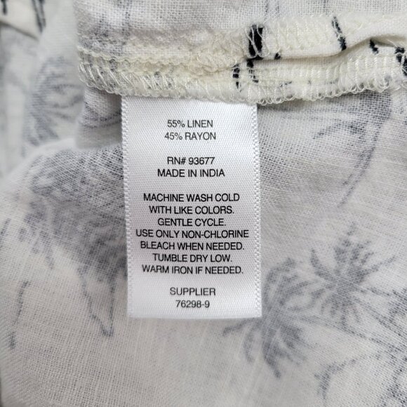 ANA Linen Blend Hawaiian Print T-Shirt Dress – Beach Cover-Up / Tunic Size XS - Picture 11 of 14